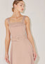 ELEVATED NEUTRAL BLUSH WOVEN MIDI DRESS