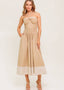 GOLDEN DUNE HALTER MIDI DRESS