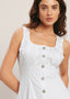 THE LIORA BUTTON MIDI DRESS