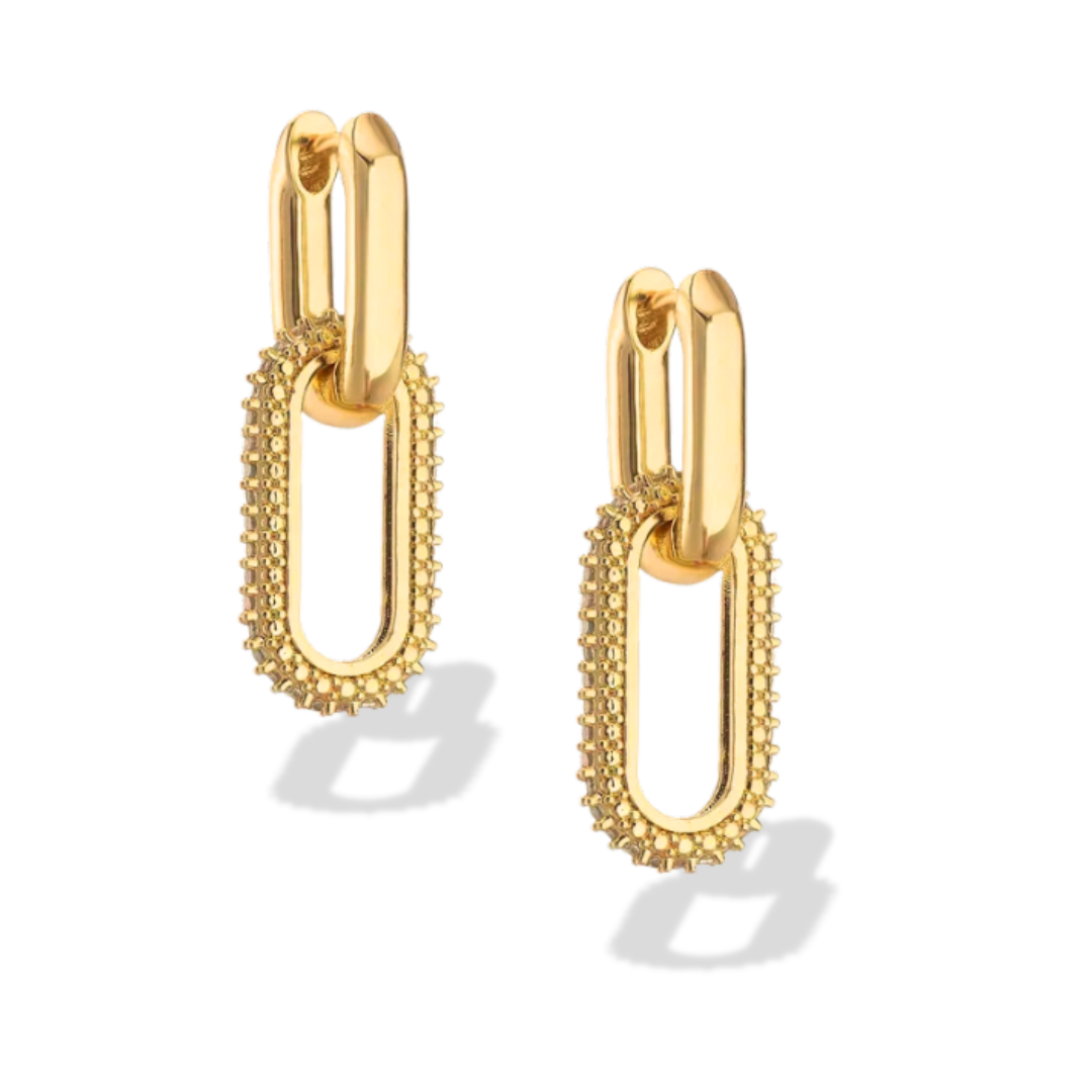 Convertible Gold Charm Hoop Earrings Main image