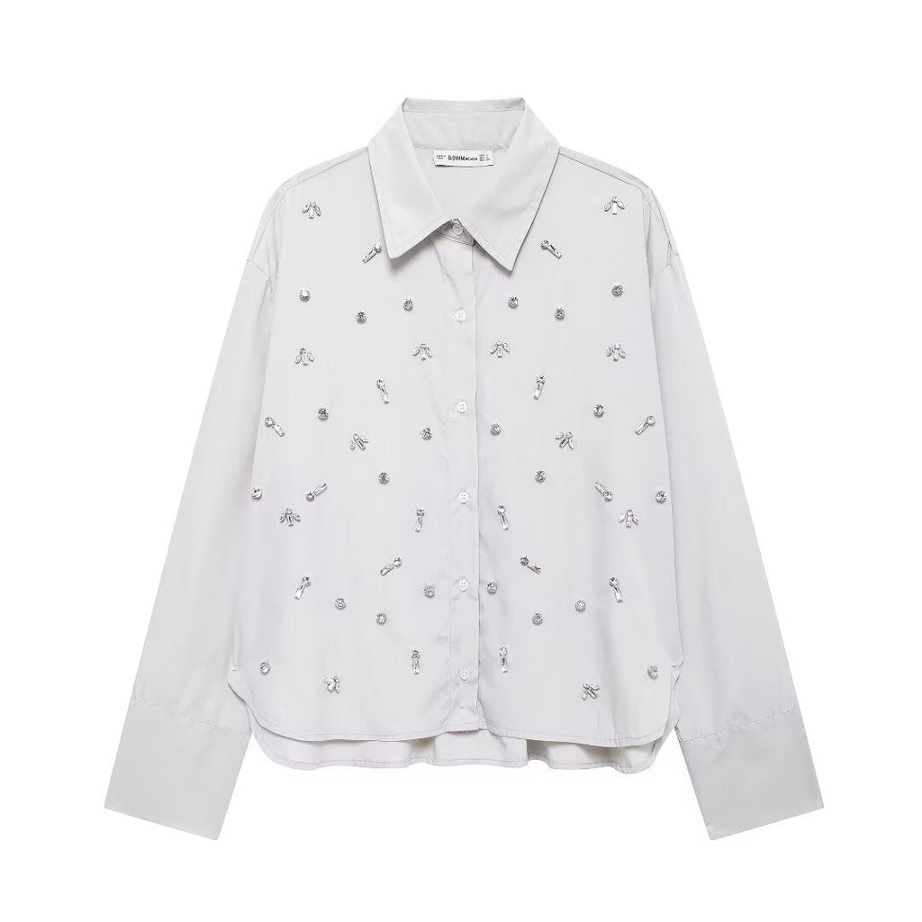 THE BLAIR EMBELLISHED SHIRT & SHORT SET
