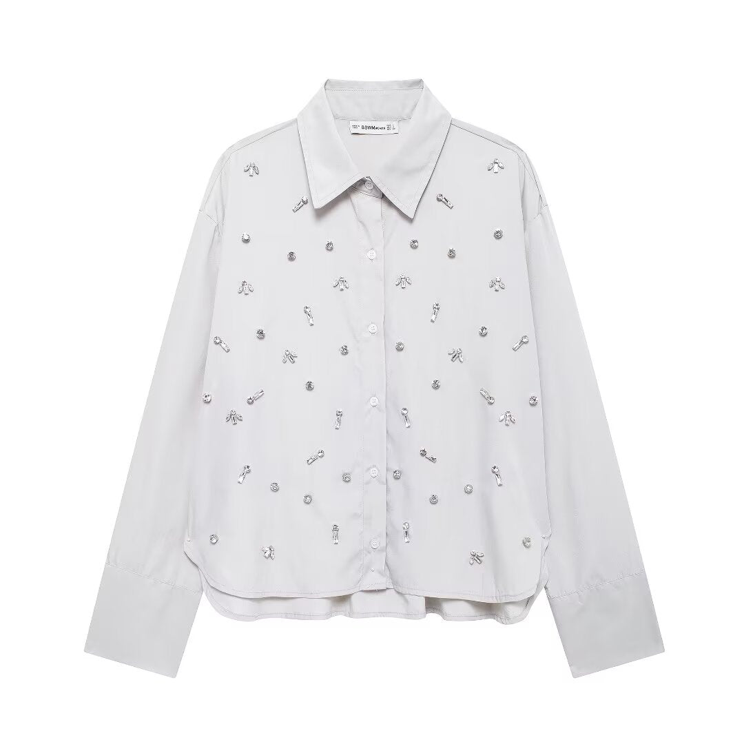 THE BLAIR EMBELLISHED SHIRT & SHORT SET