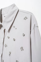 THE BLAIR EMBELLISHED SHIRT & SHORT SET