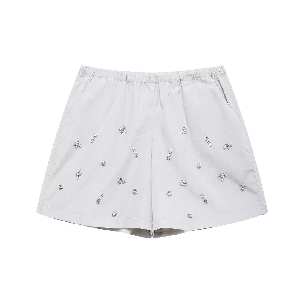 THE BLAIR EMBELLISHED SHIRT & SHORT SET