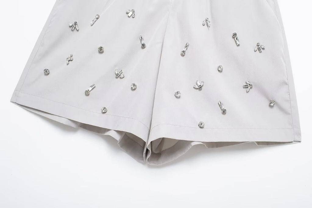 THE BLAIR EMBELLISHED SHIRT & SHORT SET