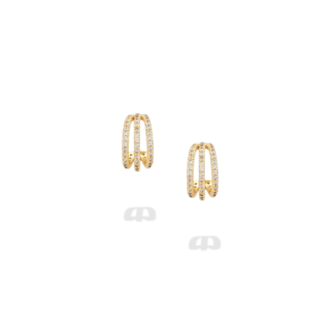 First Class Gold Triple Hoops Main image