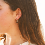 Double Dip Silver Hoop Earrings
