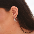 Silver Garden Party Daisy Hoop Earrings
