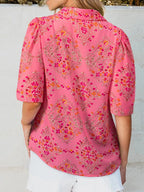 Floral Print Puff Sleeve Shirt