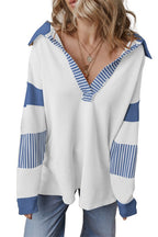 Coastal Patchwork Collared Pullover