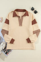 Coastal Patchwork Collared Pullover