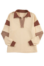 Coastal Patchwork Collared Pullover