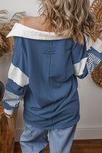 Coastal Patchwork Collared Pullover