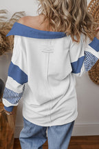 Coastal Patchwork Collared Pullover