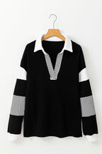 Coastal Patchwork Collared Pullover