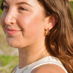 Double Dip Gold Hoop Earrings