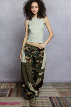 POL Round Neck Cropped Tank with Lace Trim