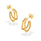 Double Dip Gold Hoop Earrings