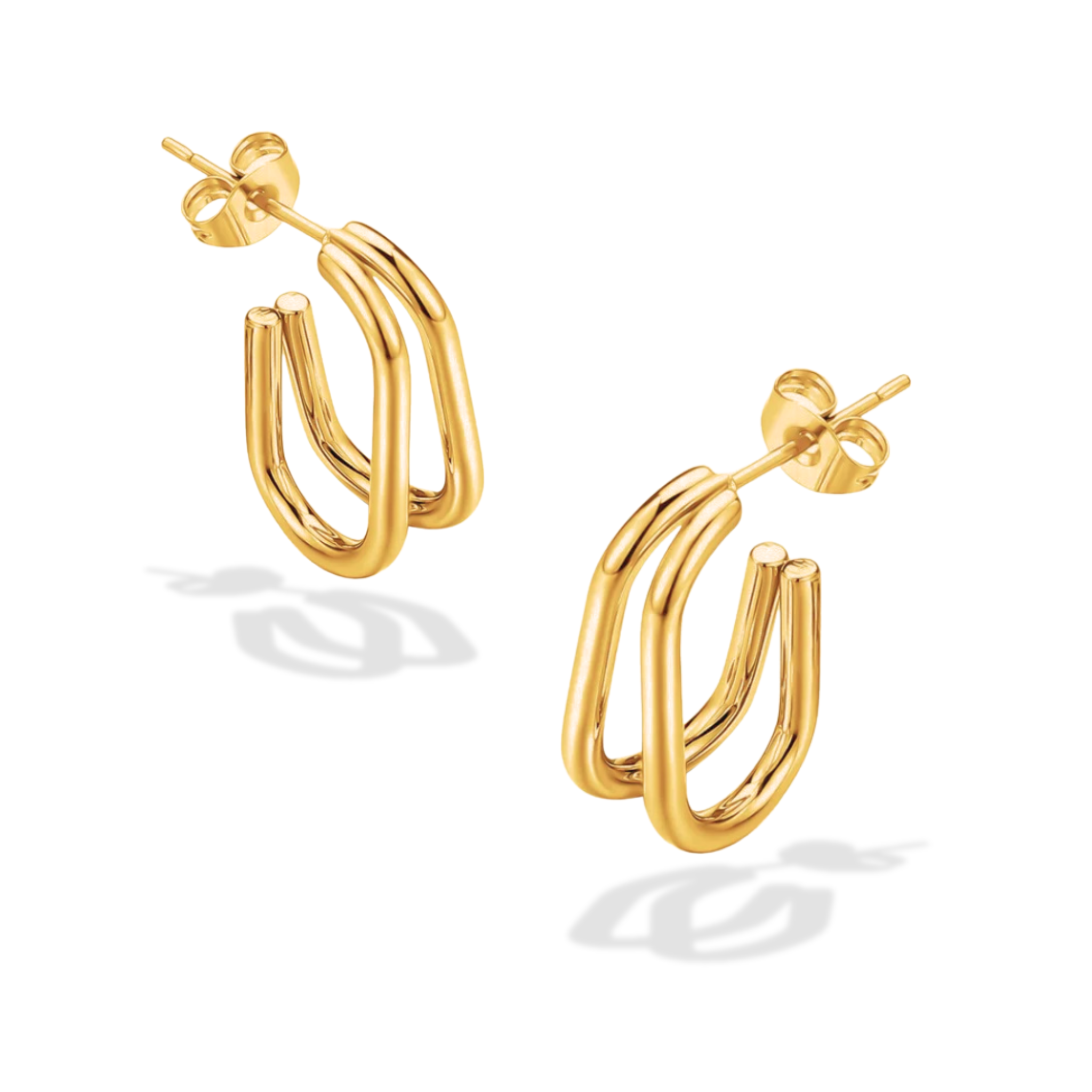 Double Dip Gold Hoop Earrings