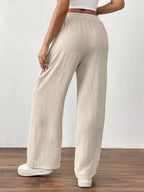 Casual Drawstring Wide Leg Pants