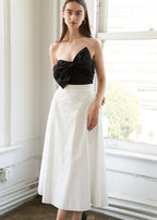 MIDNIGHT MUSE BOW MIDI DRESS