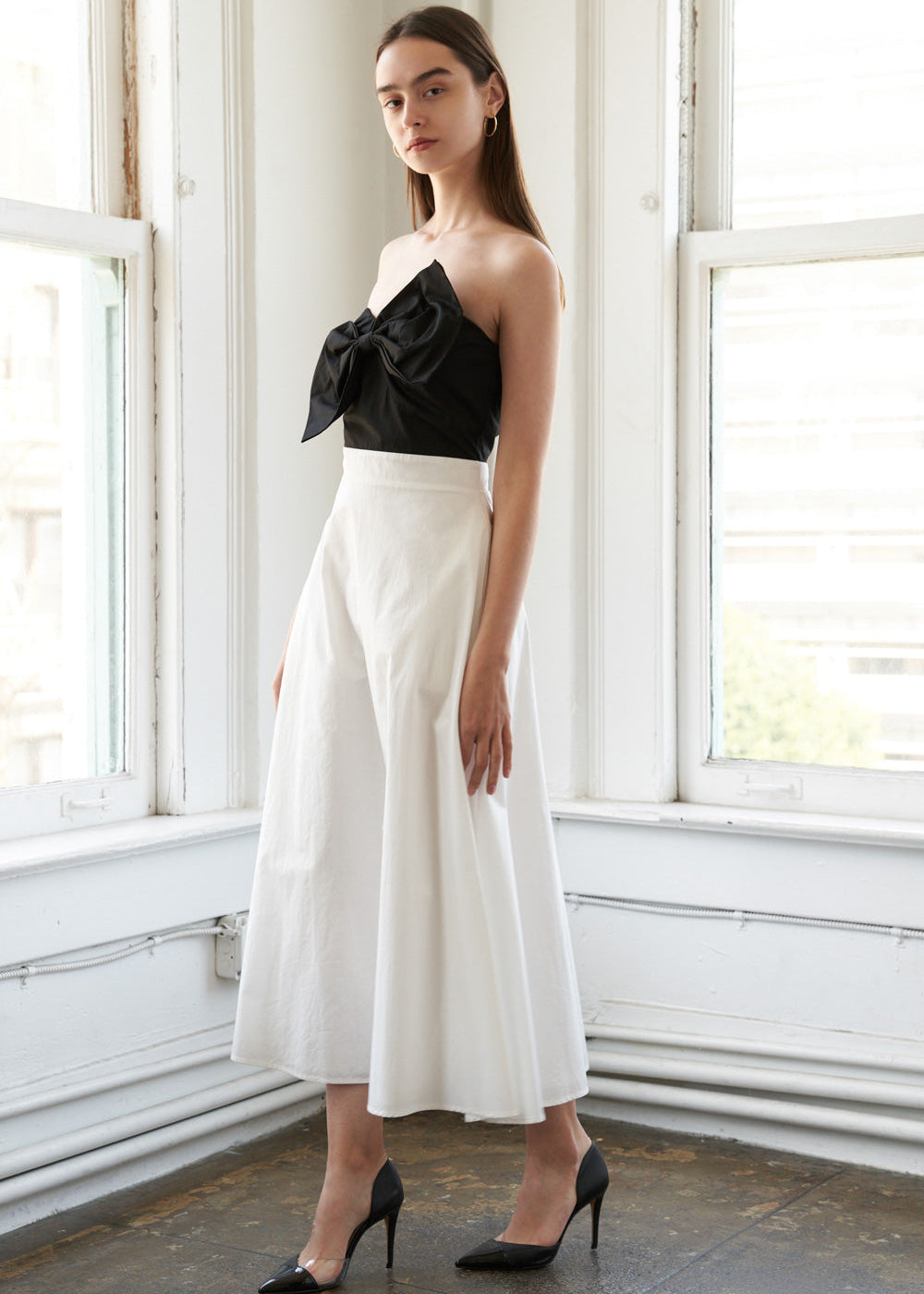 MIDNIGHT MUSE BOW MIDI DRESS
