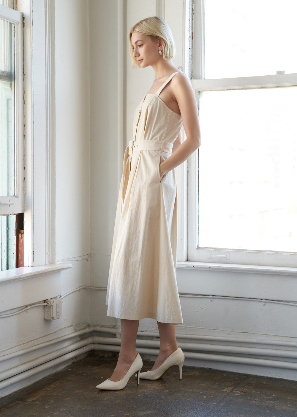 THE HAVEN BELTED MIDI DRESS