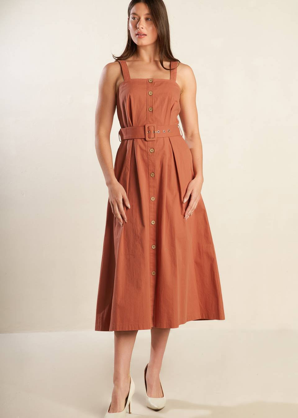 THE HAVEN BELTED MIDI DRESS