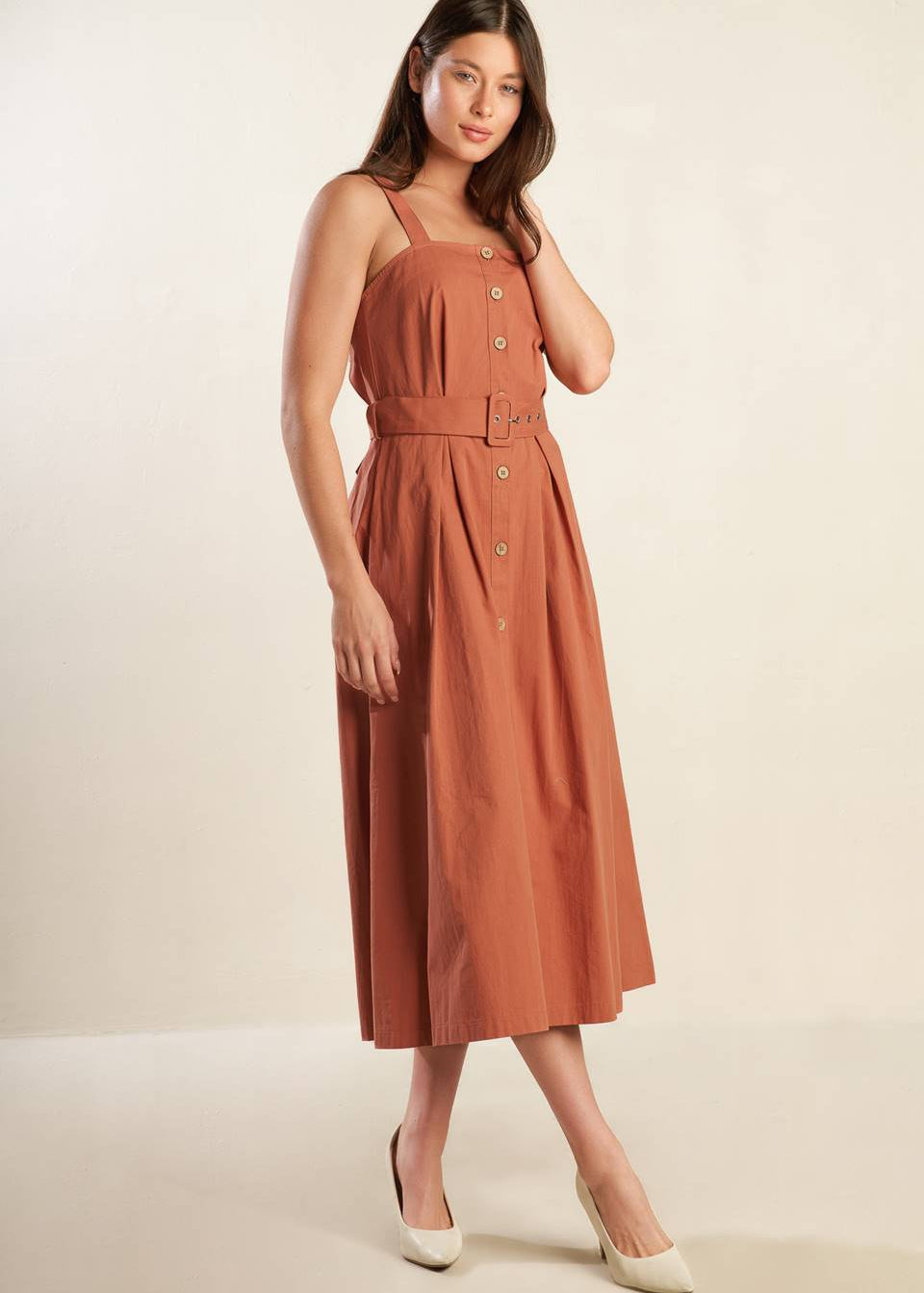 THE HAVEN BELTED MIDI DRESS
