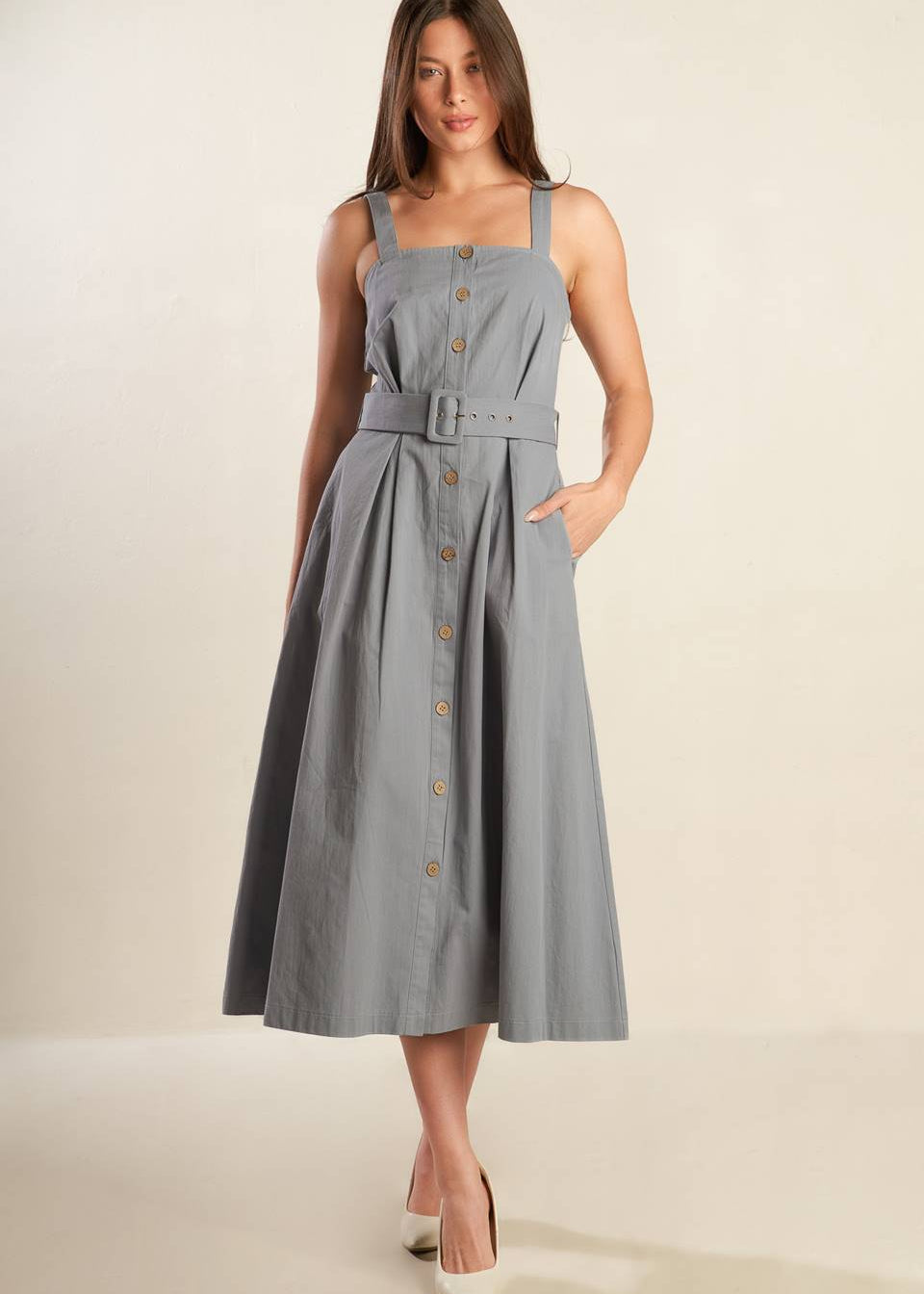 THE HAVEN BELTED MIDI DRESS Main image