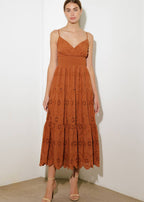 DESERT BLOOM EYELIT MIDI DRESS
