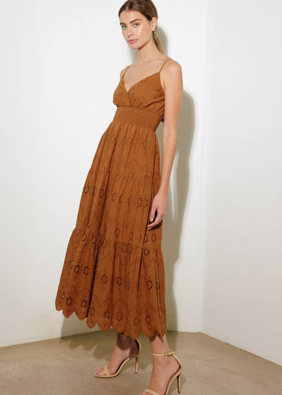 DESERT BLOOM EYELIT MIDI DRESS