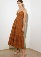 DESERT BLOOM EYELIT MIDI DRESS