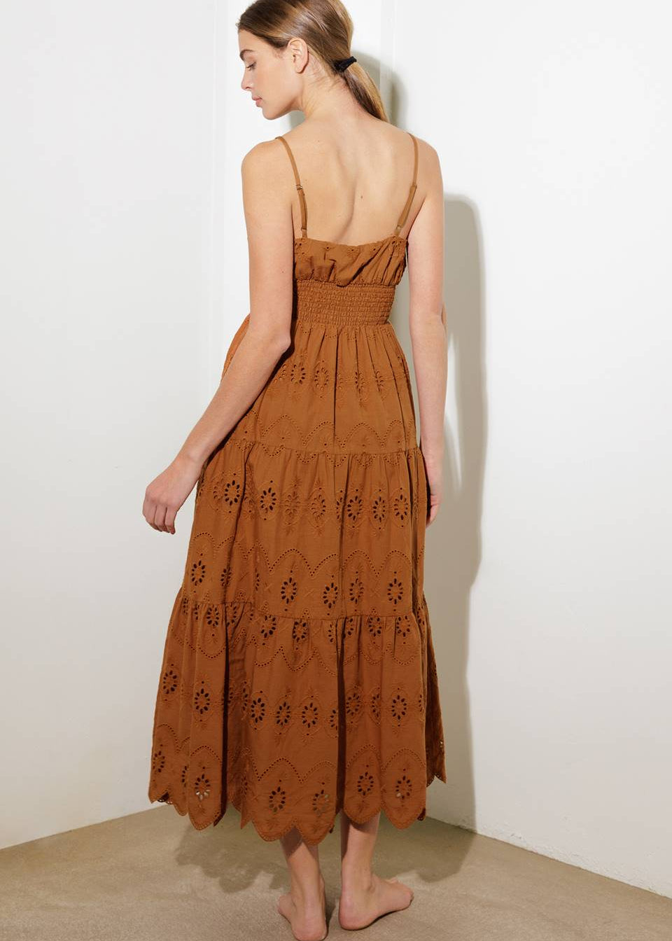 DESERT BLOOM EYELIT MIDI DRESS