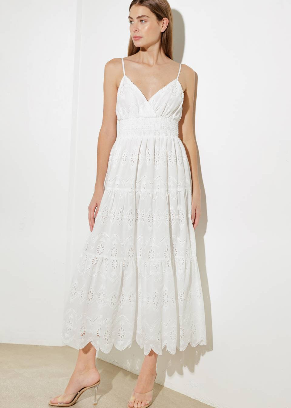 DESERT BLOOM EYELIT MIDI DRESS