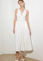 FANCIFUL ESCAPES WOVEN MIDI DRESS
