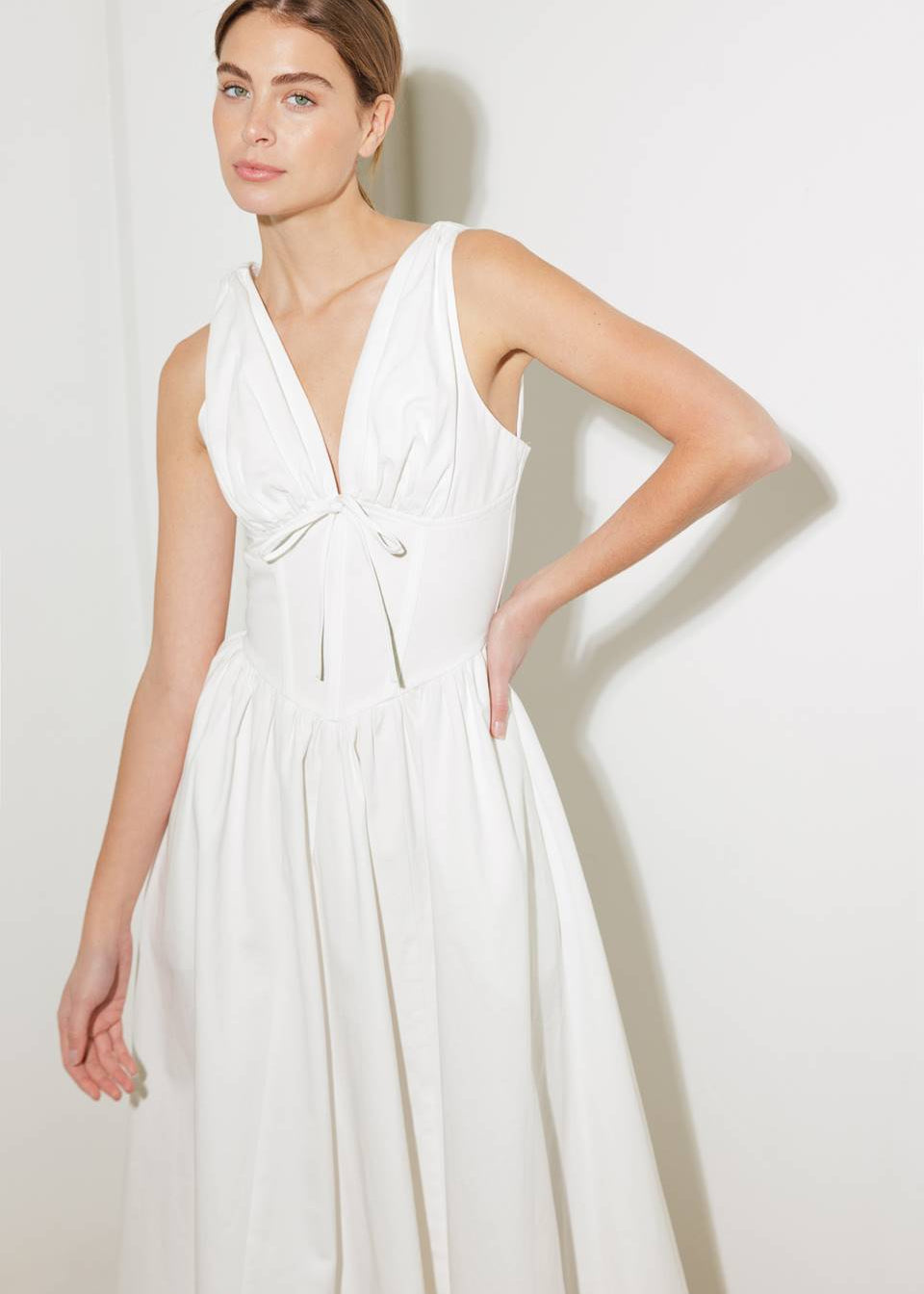 FANCIFUL ESCAPES WOVEN MIDI DRESS