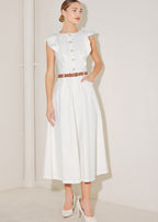 SOFT POWER STORY WOVEN MIDI DRESS