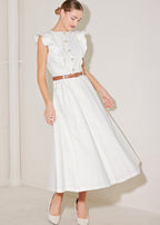 SOFT POWER STORY WOVEN MIDI DRESS