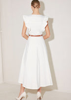 SOFT POWER STORY WOVEN MIDI DRESS