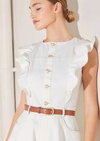 SOFT POWER STORY WOVEN MIDI DRESS