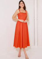 TOMATO GARDEN BELTED MIDI DRESS