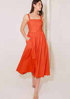 TOMATO GARDEN BELTED MIDI DRESS