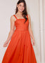 TOMATO GARDEN BELTED MIDI DRESS