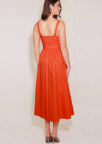 TOMATO GARDEN BELTED MIDI DRESS