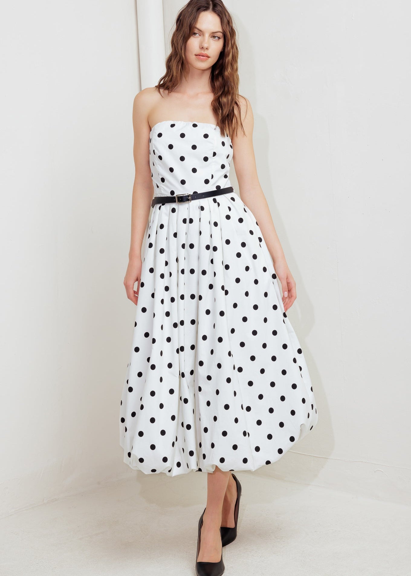 MONROE DOT MIDI DRESS