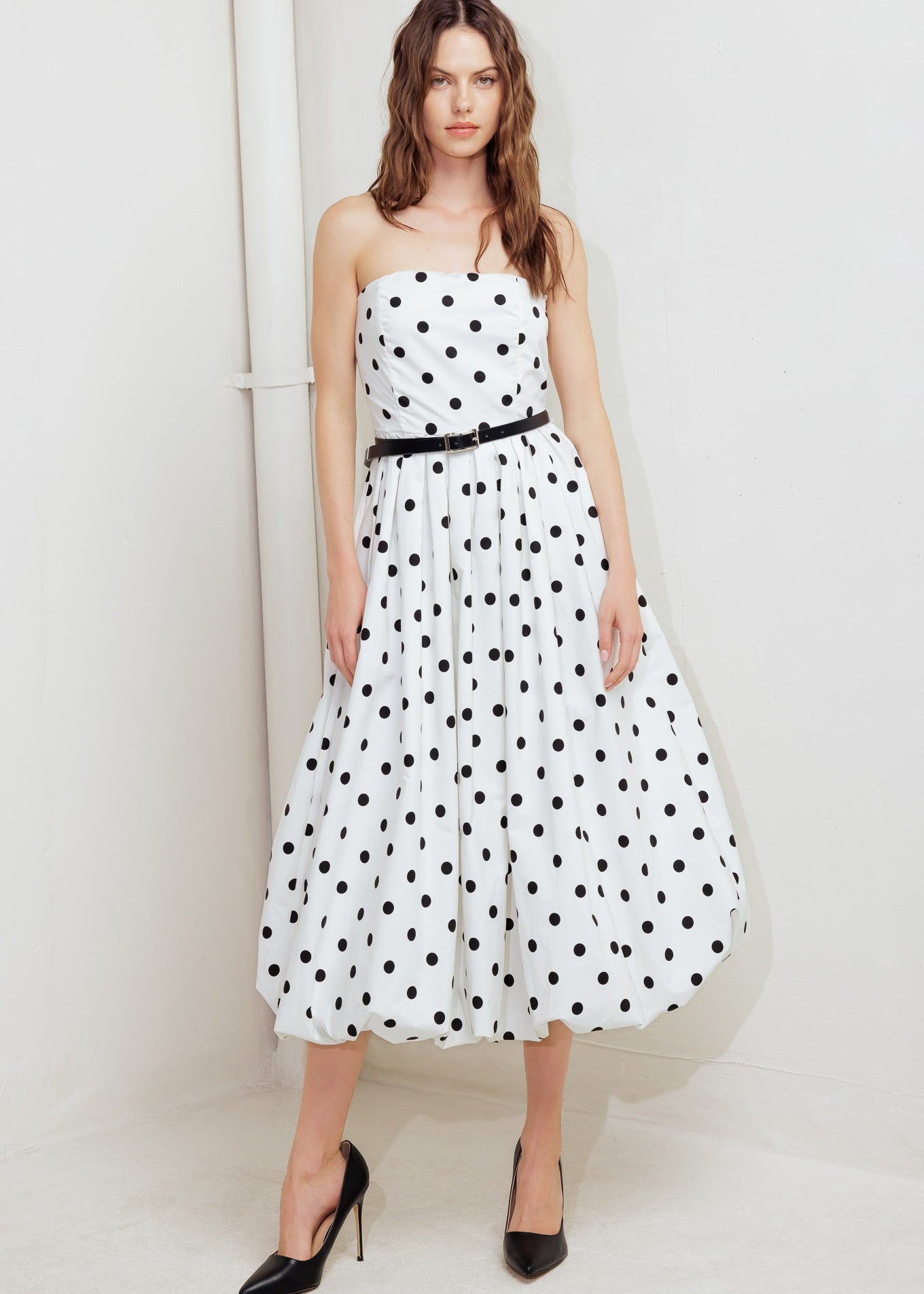 MONROE DOT MIDI DRESS
