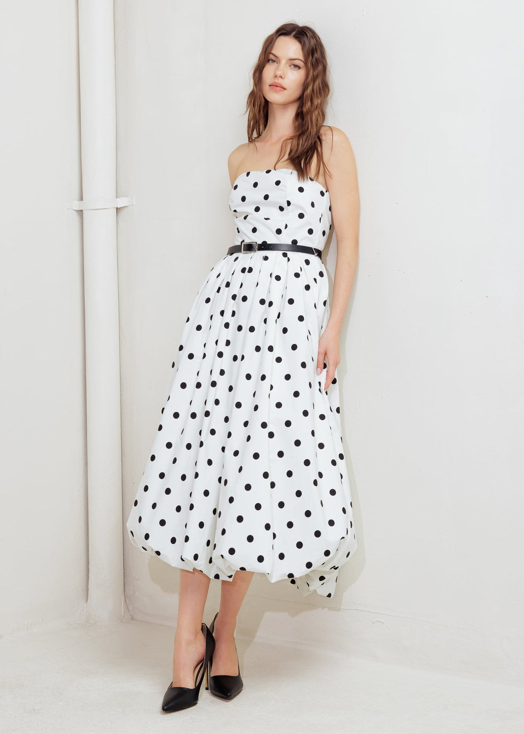 MONROE DOT MIDI DRESS