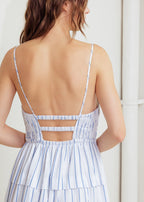 SEASIDE TIERED MIDI DRESS