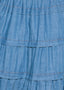 THE MARLOWE TIERED DENIM MIDI DRESS